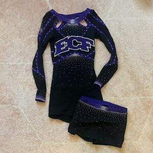 ECF Black and Purple Cheer Uniform